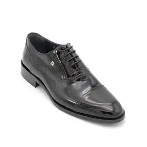 2552 Fosco Hakiki Deri Erkek Ayakkabı Siyah Rugan