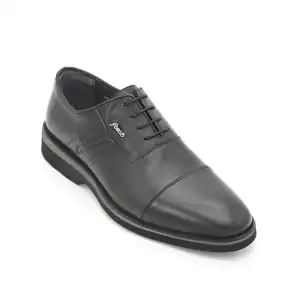 2942 Fosco Hakiki Deri Erkek Ayakkabı Siyah Eva