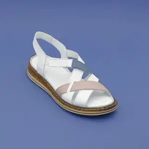 295 EKN Hakiki Deri Bayan Sandalet Beyaz