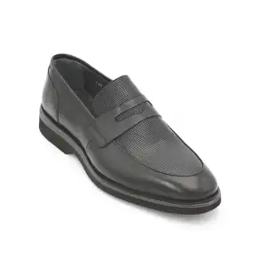 2965 Fosco Hakiki Deri Erkek Ayakkabı Siyah Eva