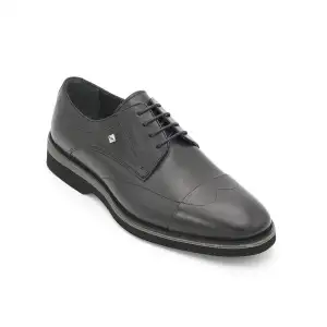 2971 Fosco Hakiki Deri Erkek Ayakkabı Siyah Eva