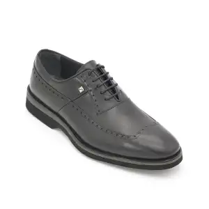 2976 Fosco Hakiki Deri Erkek Ayakkabı Siyah Eva