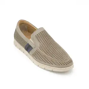 41700 PLZ Hakiki Deri Erkek Ayakkabı Gri Nubuk