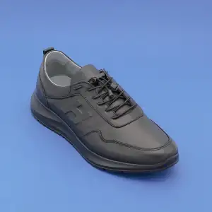 455 LSN Erkek Hakiki Deri Ayakkabı Siyah Poli