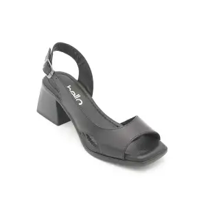 4603 BLL Hakiki Deri Bayan Sandalet Siyah