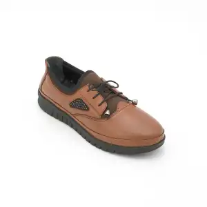 474 PTK Hakiki Deri Bayan Ayakkabı Taba