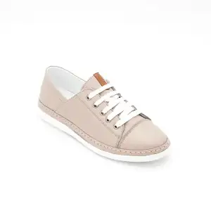 501 YVZ Hakiki Deri Bayan Ayakkabı Taş