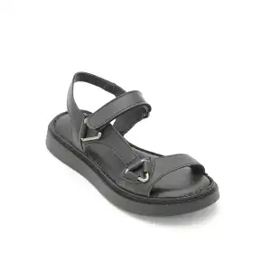 607-1 ASY Hakiki Deri Bayan Sandalet Siyah