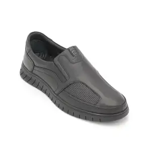 6122 Pepita Comfort Erkek Ayakkabı Siyah Kauçuk