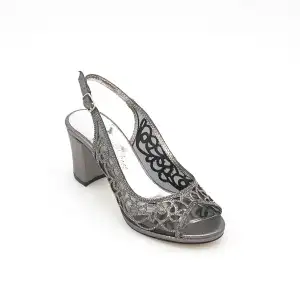 6229 OZR Abiye Bayan Ayakkabı Platin 7 cm