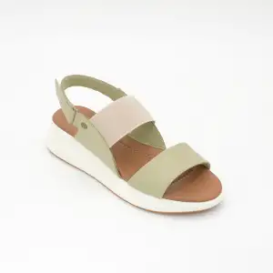 8208 IZZ Hakiki Deri Bayan Sandalet Yeşil