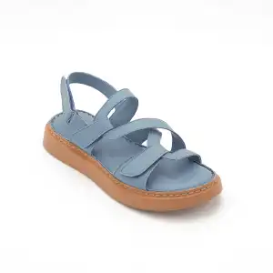 852 ASY Hakiki Deri Bayan Sandalet Mavi