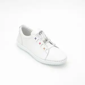 9035 Pepita Hakiki Deri Bayan Ayakkabı Beyaz