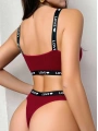 Kadın Bordo Love Yazılı Sütyen Kilot Takımı 5157