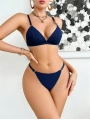 Kadın Lacivert Sütyen Kilot Takımı 5185