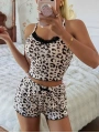 Kadın Leopar Detaylı  Şortlu Pijama Takım 5187