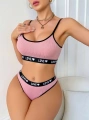 Kadın Pembe Love Yazılı Sütyen Kilot Takımı 5167