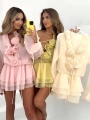 Lia Şifon Gül Detay Elbise Pembe