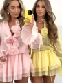 Lia Şifon Gül Detay Elbise Pembe
