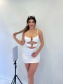 Morliva Dalgıç kumaş 3 tokalı askılı mini  elbise  2153