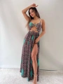Morliva  micro kumaş desenli leopar uzun elbİse
