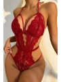 Morliva Şık Kırmızı Dantelli Babydoll Gecelik TM1302