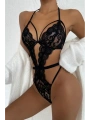 Morliva Şık Siyah Dantelli Babydoll Gecelik TM1297