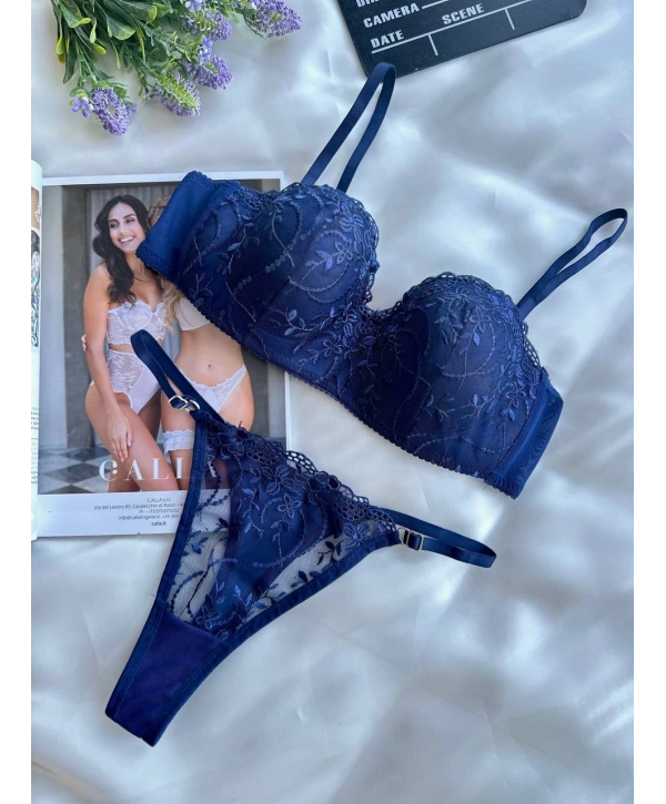 LOTUS LARCİVERT BRODE TAKIM