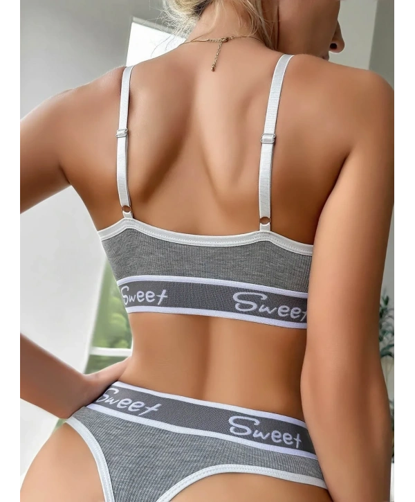 Kadın Gri Sweet Sütyen Kilot Takımı 5198
