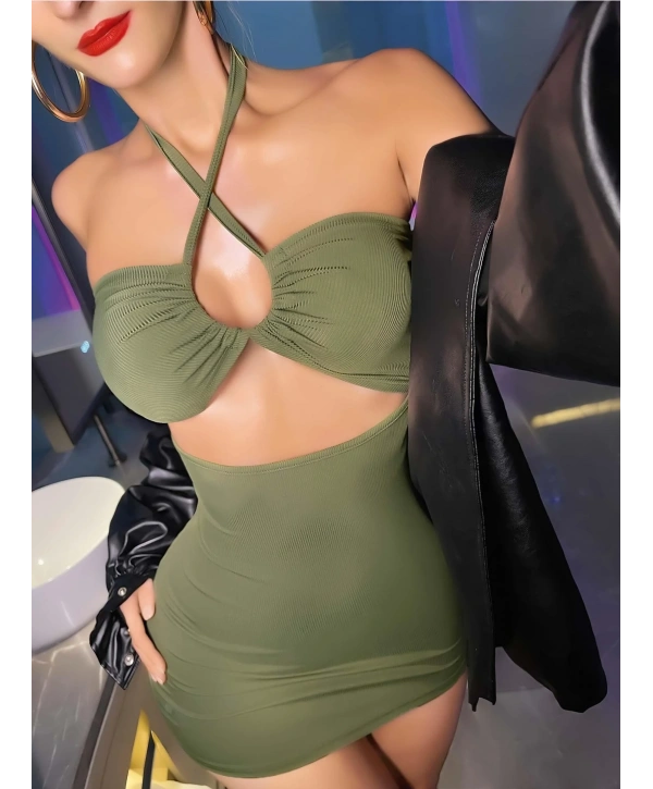Kadın Yeşil Fantezi Clup Elbisesi 5029