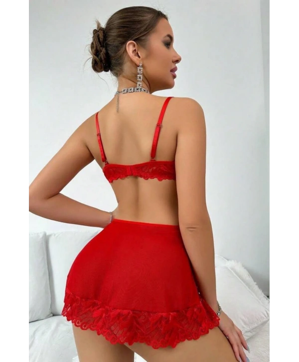 Kırmızı Valentines Tasarım Gecelik 18511