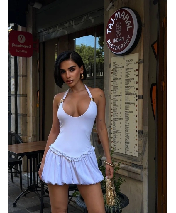Morliva Aksesuarlı Mini Boy Elbise 1113