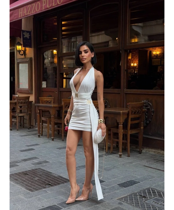 Morliva Alsasıarlı Dekolte Mini Elbise 792