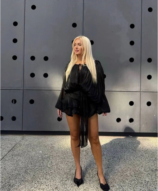 Morliva Black devil dress Mini Elbise