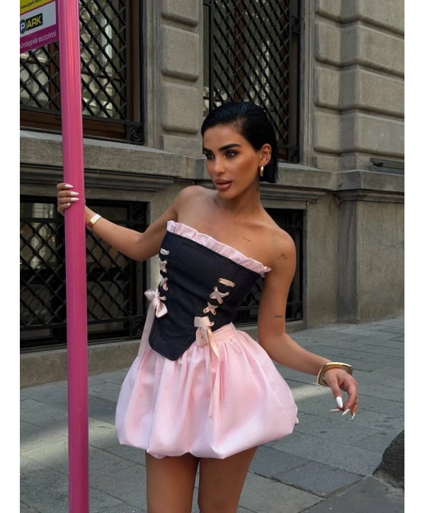 Morliva Bustiyer Balon Etek İkili Viral Takım 1097
