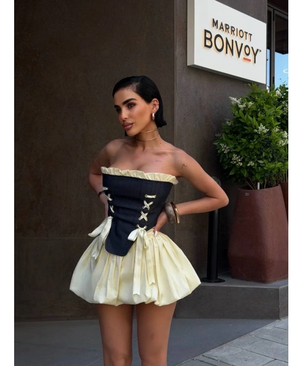 Morliva Bustiyer Balon Etek İkili Viral Takım 1097