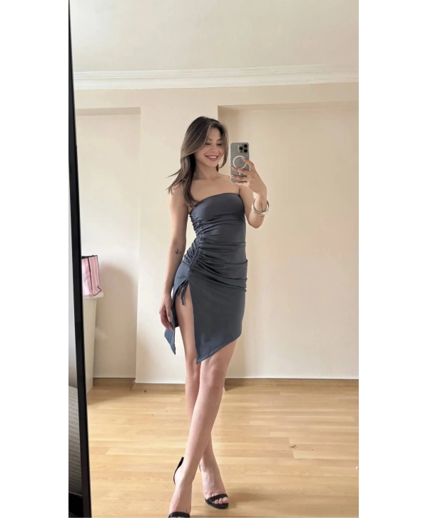 Morliva Esnek Mini Elbisesi Beyaz 3073