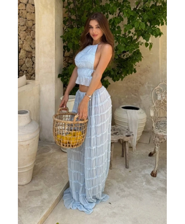 Morliva gipeli şifon kumaş iç göstermez full astarlı büstiyer etek takım