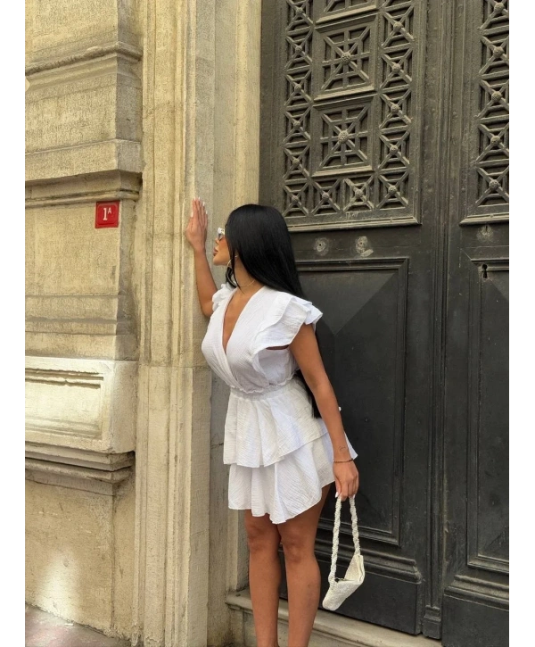 Morliva muslin keten şortlu elbise