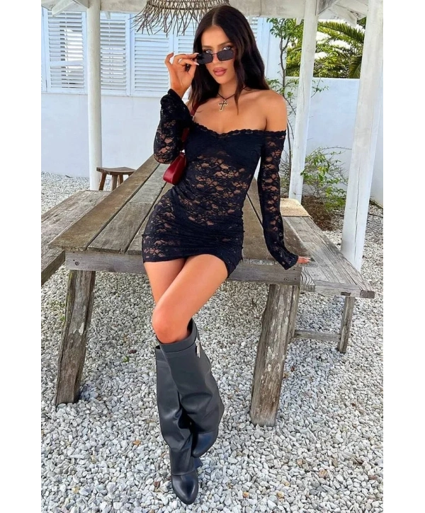 Morliva Omuz Dekolteli Mini Boy İkili Set