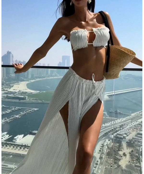 Morliva Plise kumaş ikili takım
