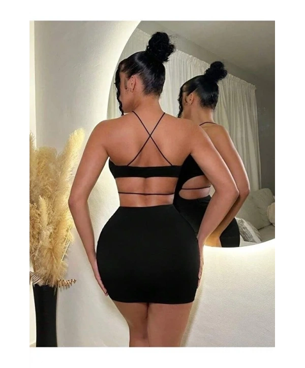 Siyah Fantezi Elbise 5086
