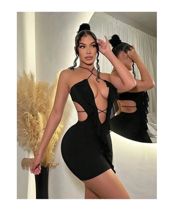 Siyah Fantezi Elbise 5086
