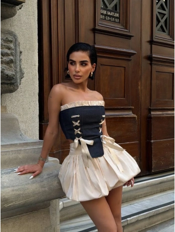 Morliva Bustiyer Balon Etek İkili Viral Takım 1097