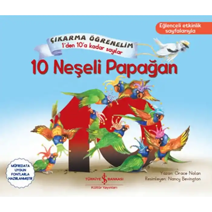 10 Neşeli Papağan - Çıkartma Öğrenelim 1den 10a Kadar Sayılar