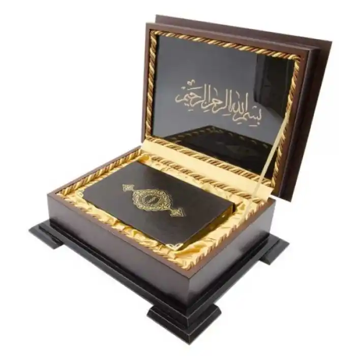 Ahşap Kutulu KurAn(Çanta Boy-Kahverengi) (0323)