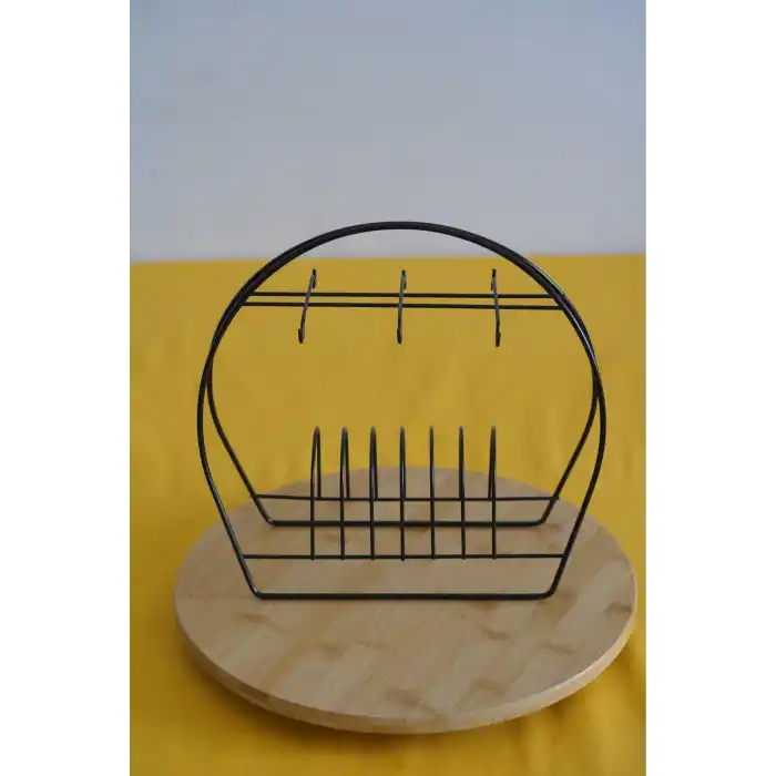 Askılı Yuvarlak Fincan Standı, Siyah Fincan Standı, Fincan Takımı Standı