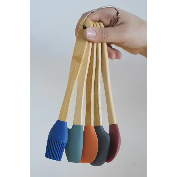 Bambu Saplı Silikon Mutfak Seti