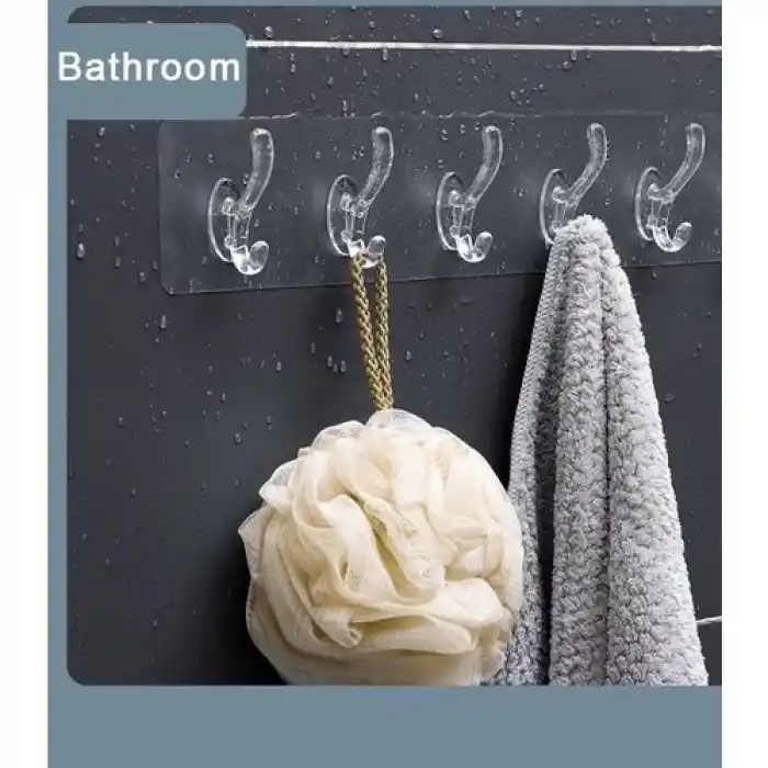 Baysa Şeffaf Silikon Askı 5li Kendinden Yapışkanlı