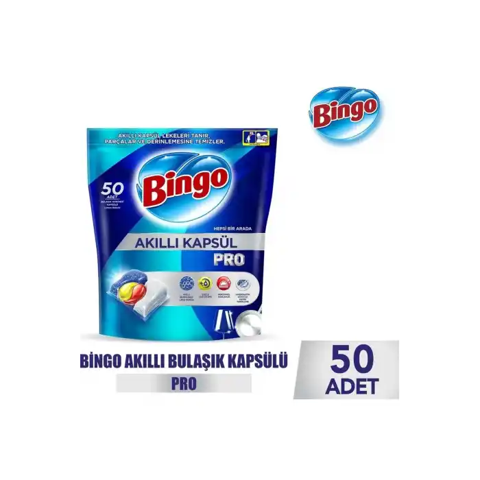 Bingo Akıllı Kapsül Pro Bulaşık Makinesi Deterjanı 50 Adet